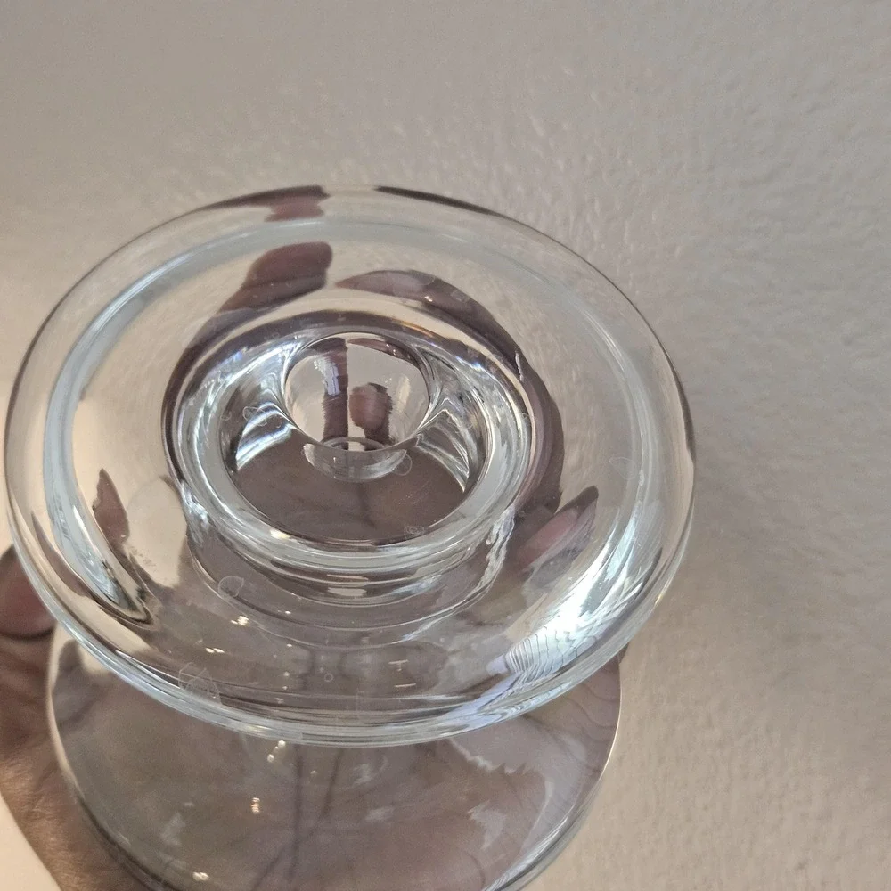 Elegant  minamilist Clear‎ Glass Candlestick Holder